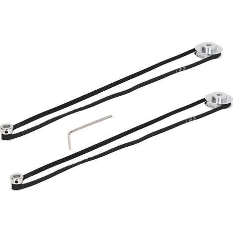 Deux jeux de poulies synchrones GT2, poulies à courroie synchrone en aluminium de 20 et 60 dents, avec deux courroies, chacune de 852 mm de long et 6 mm de large, pour une utilisation avec des alésage (1/5)