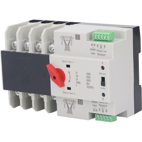 Automatischer Umschalter 4P 100A 400V AC, zweiphasiger Schnellschalter für Haus und Fabrik, industrieller Not-Aus-Schalter. (1/5)
