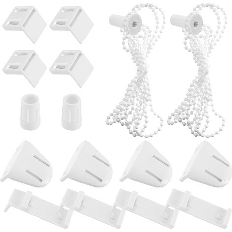 Lot de 2 supports de fixation pour store enrouleur double avec chaînette de rechange - Support de serrage occultant - Store à traction latérale (1/5)