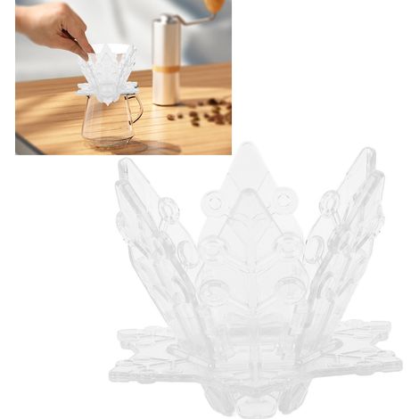 Tragbare Kaffeemaschine zum Teilen, Kaffeefilterbecher aus lebensmittelechtem PP, Slow-Brew-Kaffeebecher, Schneeflockenfilterbecher, transparenter Filter. (1/5)