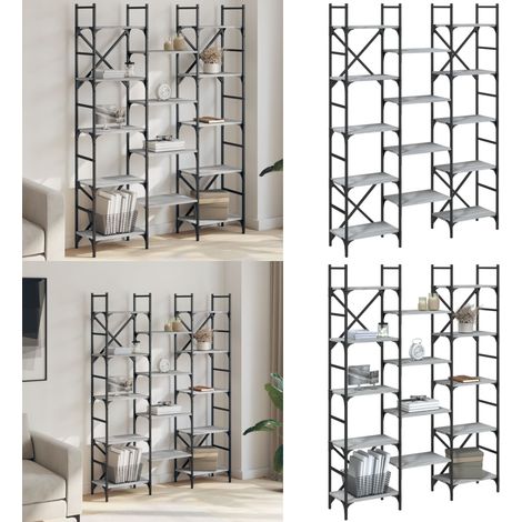 Bücherregal Grau Sonoma 127,5x28,5x172,5 cm Holzwerkstoff - BucheRegal - Bücherregal Grau - Regal Aus Holz - Holzwerkstoff Regal - Wohnzimmer Regal - Home & Living (1/5)