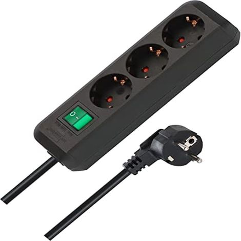 1 Multiprise 3 prises sécurité enfant interrupteur câble 1,5 m angle 45° usage domestique (1/5)