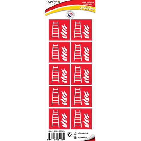 Planche 10 Pictogrammes 40X40mm - Echelle Incendie - 4251004