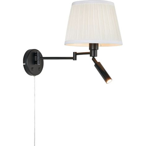 Applique murale pivotante noire double eclairage e27 led lecture integree blanc casse 4w 60w - markslojd 218157924 218157924 218157924 218157924 218157924 218157924 218157924 218157924 218157924 (1/3)