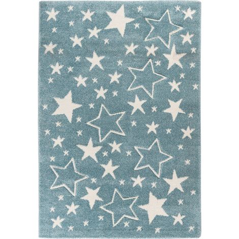 Tappeto per cameretta Amigo con stelle 3D in azzurro (1/4)