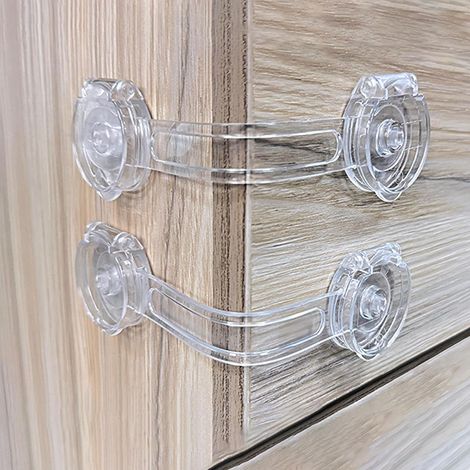 Paquete de 10 cierres de seguridad para niños para refrigerador, armario, cajón, congelador, horno, cubo de basura, etc. Correa de seguridad para bebés. (1/5)