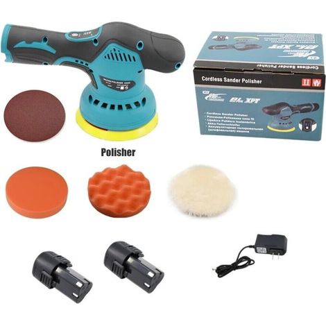 Lucidatrice Levigatrice Rotorbitale Orbitale 2 Batterie velocità elettronica 8pz (1/5)