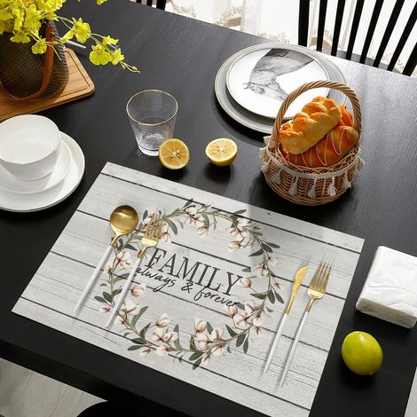 Hot-selling PVC placemats, non-slip, waterproof, heat-insulating, letter series, hotel restaurant Western-style placemats - Letter Design - 1 - Leather, color printing, 3045CM