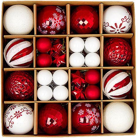 Ensemble de décorations de sapin de Noël, boules décoratives incassables à suspendre pour sapin de Noël (1/5)