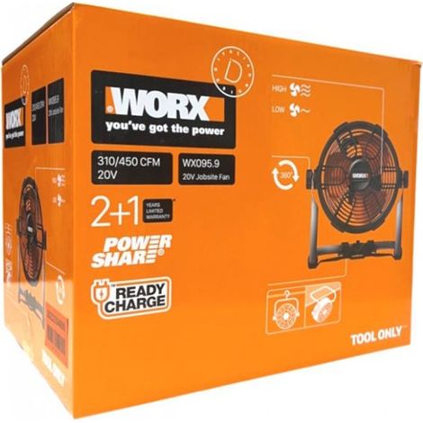 WORX WX095.9 Akku-Baustellenlüfter Solo 20V Max"-"183834071