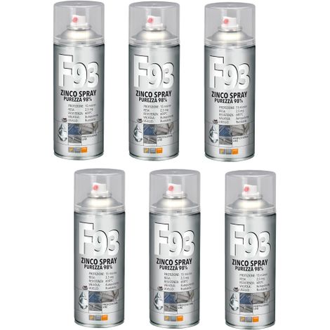 6 X Faren F93 Zinco Spray zincante a freddo 98% purezza 400 ML (1/5)