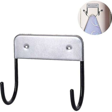 Supporto per asse da stiro in acciaio inox in due pezzi, nero (1/5)
