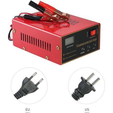 Chargeur/mainteneur de charge intelligent automatique à LED 12 V/24 V,type réparation impulsions,pour batteries plomb,140 W,220 V CA (1/5)