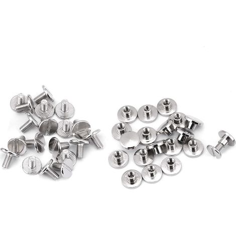 20 rivets en laiton à tête plate pour réparation de cuir et projets artisanaux, lot de 20 pièces (5mm)