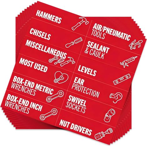Organiseur de boîte à outils 80 pièces, accessoires pour boîtes à outils en acier, tiroirs et armoires, et étiquettes d'organisation (1/4)