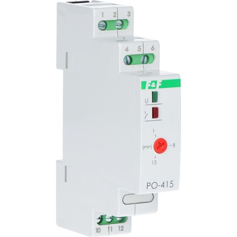 Relè temporizzato PO-415 con spegnimento ritardato, contatti: 1P, U=24V, I=10A, 1 modulo (1/3)