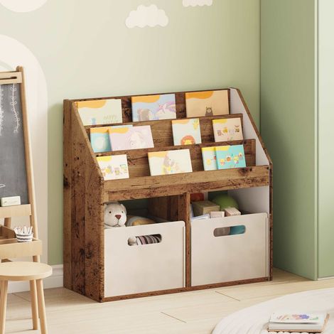 vidaXL Bibliothèque pour enfants Bois ancien 72,5 x 29,5 x 69 cm