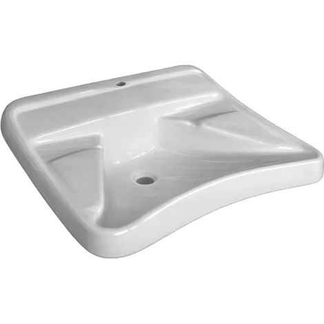 Lavabo sospeso per disabili 65x57 cm serie Mira ceramica bianca lucida WIN