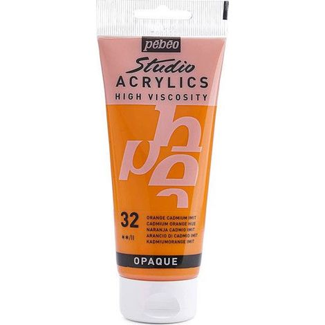 Peinture Acrylique - Pébéo - Studio - Orangé Cadmium - 100 ml - Satiné - Mixte (1/3)
