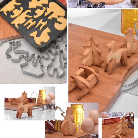 18-teiliges Ausstechformen-Set aus Edelstahl für Weihnachtsplätzchen, DIY-Häuschen, Backwerkzeuge (1/5)