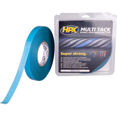 Cinta doble cara HPX extra fuerte semitransparente 12mm x 25m para interiores y exteriores (1/4)