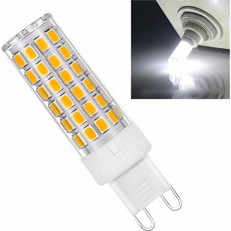 4 Pièces 5.8-6W Ampoule LED G9 Blanc Froid 220V G9 prise LED Lampe Économie d’Énergie 6000K Remplacement pour Halogène G9 de Lustre Cristal Lampe Mural Base en Céramique pour Salon Cusine Chambre (1/5)