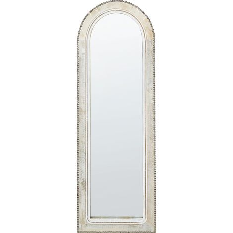 Miroir Mural Vintage Cadre en Bois 31 x 91 cm Blanc Cass Sarry