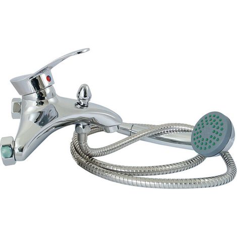ROBINET MITIGEUR AVEC DOUCHE BAIGNOIRE CHROME ARGENT DOUCHE JH-8092