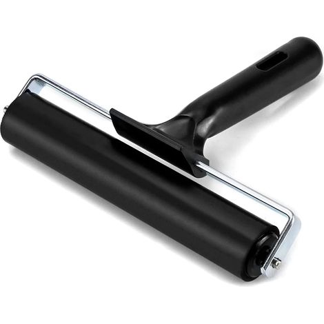 Rouleau encreur, Rouleau de caoutchouc Brayer pour impression, papier peint, encre linogravure, 15 cm (1/5)