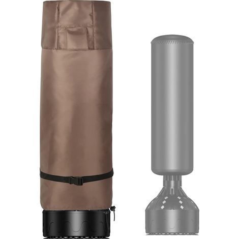 Waterproof Outdoor Boxing Bag Protective Cover, Free Standing Punch Bag Tarpaulin with Side Zip and Ventilation, 420D Oxford Brown (1/5)