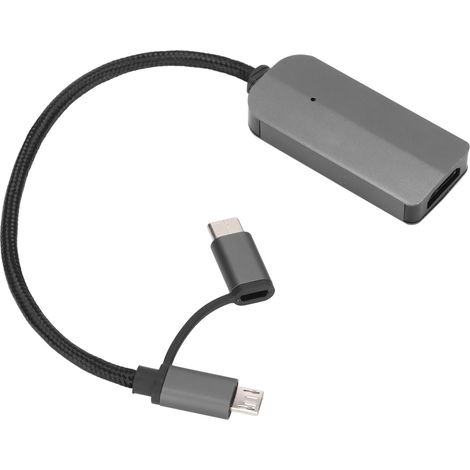 Adaptateur de câble téléphonique 2 en 1 Full HD 1080p avec puce intelligente et convertisseur de téléphone durable (1/5)