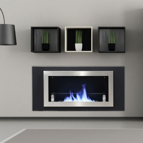 Wall Mount Rectangular Ethanol Fireplace Stainless Steel Heater (1/5)