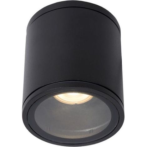 Plafonnier Lucide Aven noir alu GU10 IP65 50W 9cm (1/4)
