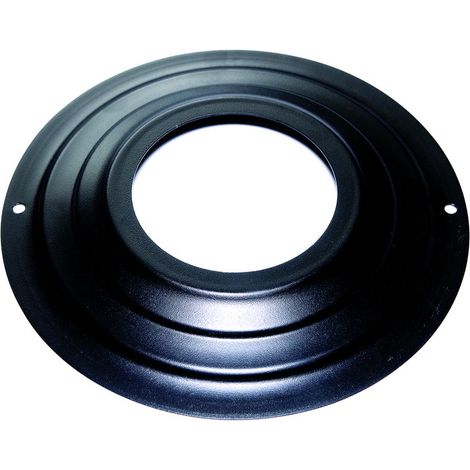 Rosone DN  100 mm  d. esterno 230 mm. verniciato nero canna fumaria pellet
