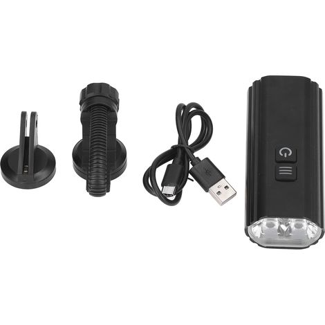 Wiederaufladbare USB-Fahrradfrontlampe, 5 Modi, leistungsstarker breiter Lichtstrahl, Outdoor-Mountainbike-Scheinwerfer (1/5)