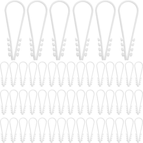 CCYKXA  Lot de 100 Cheville à Enfoncer Chevilles Passe-Câble à Enfoncer Pour Câble Clips De Fil Matériel En Plastique Souple Longueur Pour Fixation Béton Brique Blanc