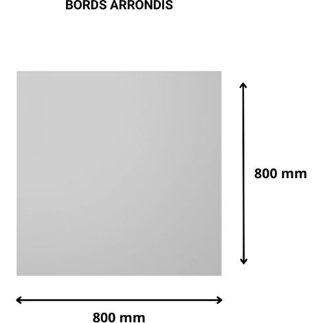 Plaque verre acrylique miroir 3 mm - 80 x 80 cm (800 x 800 mm) - Verre synthétique - Bord arrondis - Plexiglass