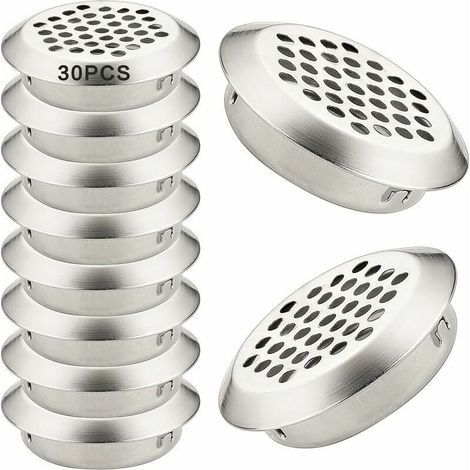 30 grilles de ventilation ronde Divers accessoire de portail, acier inoxydable, diamètre intérieur 35 mm, épaisseur 10 mm, pour meubles de cuisine (1/5)