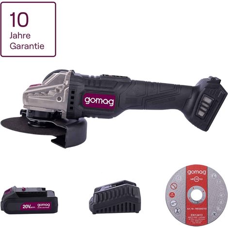 Gomag Akku Winkelschleifer GO-WS125BL 20V Ø125mm & Starterkit + Trennscheibenset (1/5)