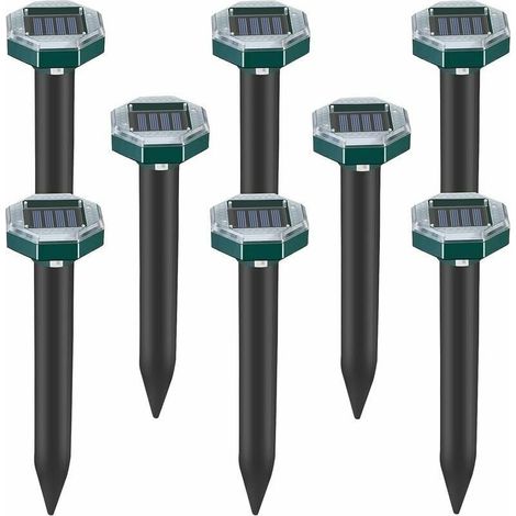 8er-Pack solarbetriebene Ultraschall-Spikes zur Abwehr von Maulwürfen, Schlangen und Wühlmäusen für Rasen, Garten und Hof, Sardinenabwehr (1/5)