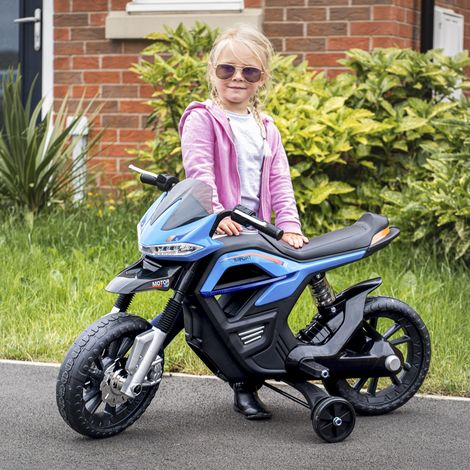 Bleu 105x52,3x62,3cm - Moto électrique pour enfants Jouet moto Enfants +3 ans 6V batterie doté de lumières et musique (1/4)
