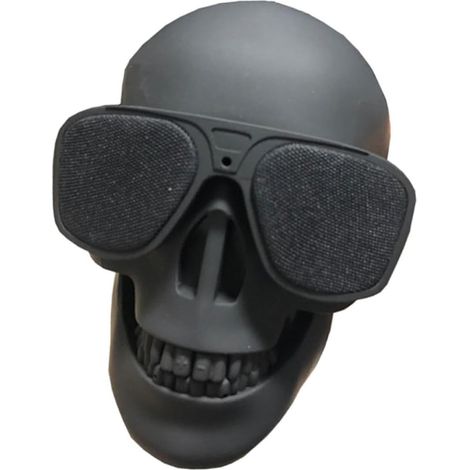 Haut-Parleur sans Fil de Tête de Crâne Noir Portable Recharge USB, Caisson de Basses Puissant pour Maison et Fête (1/5)