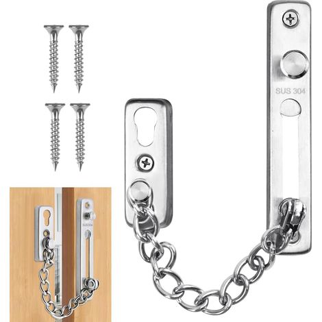 Chaîne de sécurité de porte, chaîne de porte en acier inoxydable, chaîne de protection de serrure de porte, l'hôtel, les portes et fenêtres (1/5)