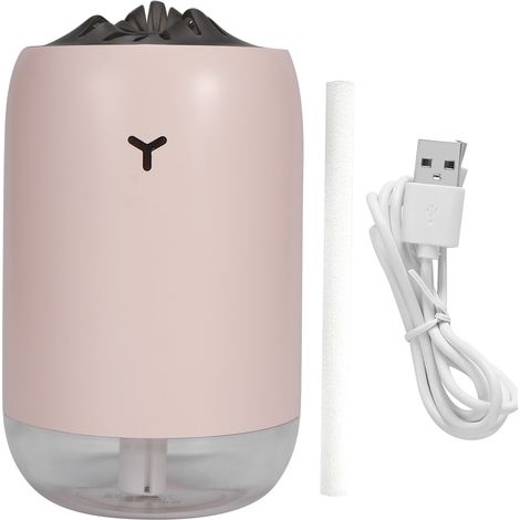 Humidificateur de bureau USB 260 ml, diffuseur d'air portable avec veilleuse pour la maison et le bureau, rose (1/5)