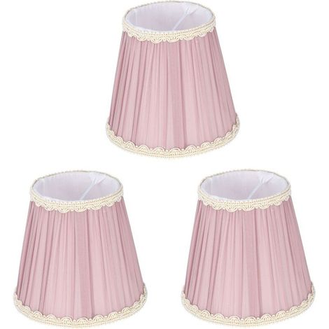 Abat-jour en tissu E14 à clipser, 3 pièces, pour lustre à bougie, lampe murale, lampe de Table, décoration intérieure (violet clair) (1/4)