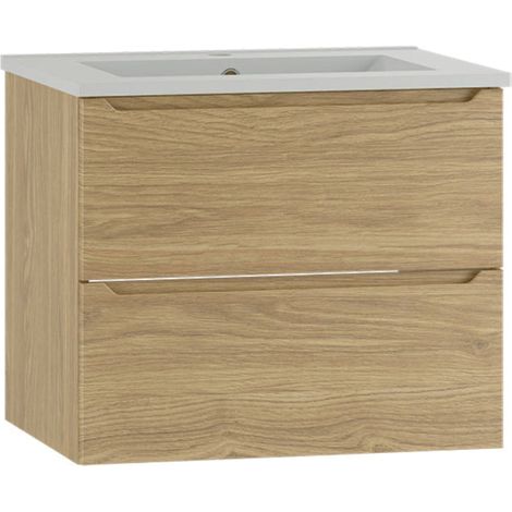 Waschtisch 60cm Viggo mit 2 Schubladen, Holzoptik (1/5)