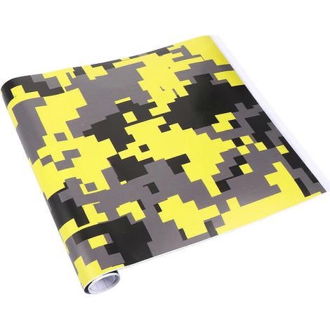 Autocollants camouflage graffiti pour voiture, moto, vinyle adhésif décoratif tendance-152X30cm-Yellow (1/3)