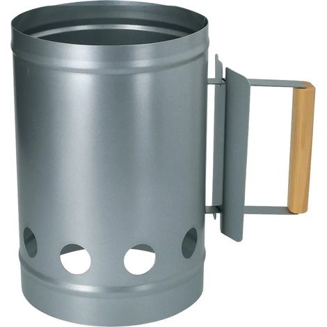 Allume-charbon Alpina Ø16 cm x 27 cm - Allume-feu en métal pour barbecue - Allume-feu avec poignée - Rapide et facile (1/5)