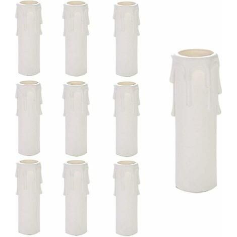Bougies en plastique pour lustre, 10 bougies en forme de larme pour lustre, tubes pour bougies de lustre, manchons pour bougies de lustre, Chande (1/5)