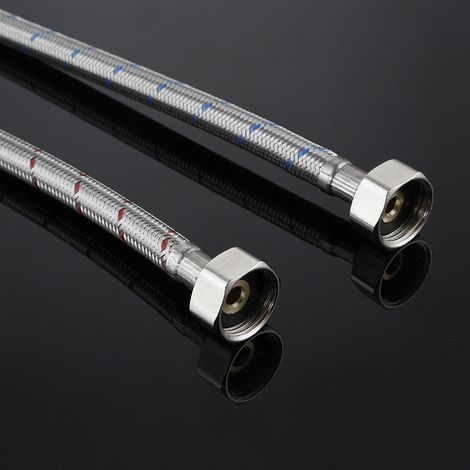Tuyau d'arrivée d'eau tressé en acier inoxydable 304 de 11 mm de diamètre, écrou en cuivre à 4 pans, tube intérieur en EPDM (1/5)